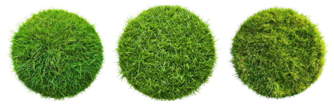 PNG Three lush green spheres, element set on transparent background