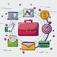Business and Finance Icons A Collection of Financial and Digital Tools for Modern Enterprises
