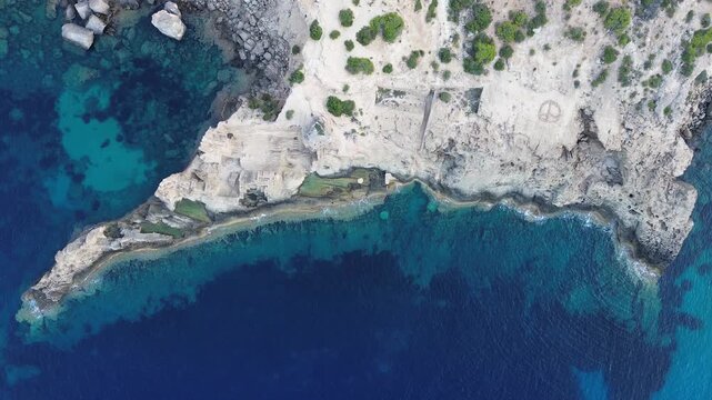 Drone view of Ibiza Atlantis: Sa Pedrera De Cala D&rsquo;Hort, Es Vedra, Ibiza, Balearic Islands