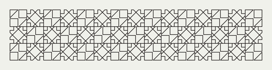 Geometric flower shapes line pattern background in black and white for banners, wall d&eacute;cor, textiles, interior design and more.