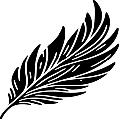 Obraz premium feather and bird silhouette vector illustration