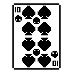 10 of Spades Playing Card Pixel Art