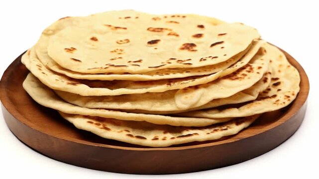 Stack of Fluffy Flatbreads Ready for Serving