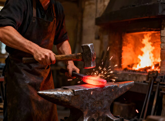 Conceptual illustration image of the saying Strike while the iron is hot