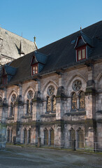 Fototapeta premium Historic Stone Building with Arched Windows