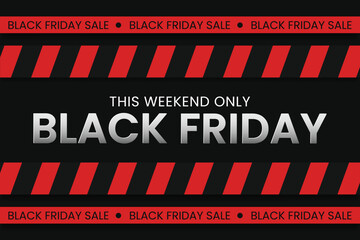 Fototapeta premium Black friday sale banner with red and black stripes