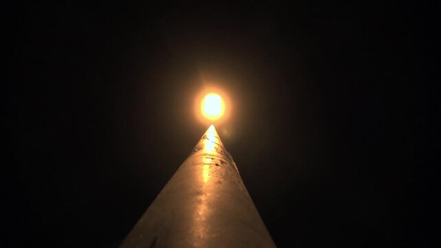 Street lamp light lamppost metal organge low angle night