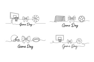Game Day Sports Line Art Set