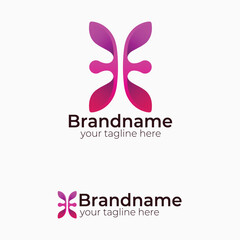Abstract Butterfly Wing Moth Shape Logo Design Vector Template for Beauty Fashion Wellness Spa Cosmetics Medical or Digital Business Branding Identity