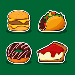 Delicious Fast Food Stickers Collection
