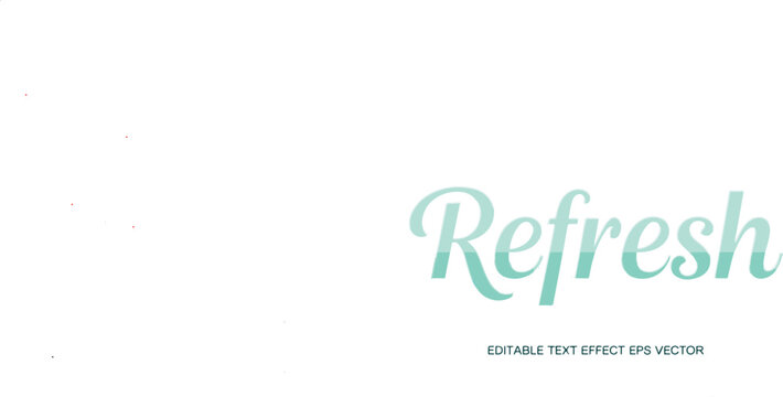Refresh word vector graphic in a vibrant light blue script font with subtle gradient effect