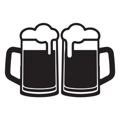 Beer mug icon vector art, Beer mug silhouette, Beer mug outline vector 