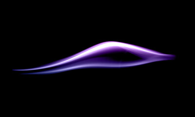 Abstract purple light wave on black background, representing futuristic motion, energy flow, and minimal modern design concept for technology, innovation, or creative digital art themes.