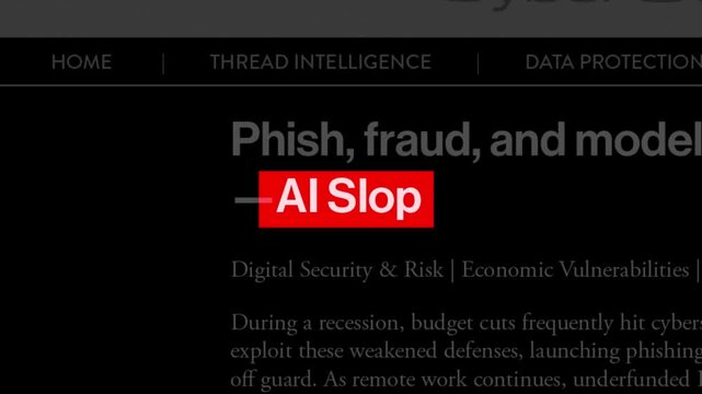 AI Slop &mdash; Tech News Headline Text Animation
