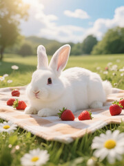 Relaxed Bunny Under Soft Sunlight