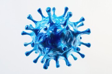 3D rendering of a vibrant blue virus (7)