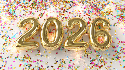 Elegant Happy New Year 2026 Numbers and Modern Typography 