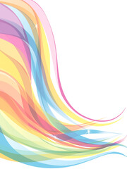 虹色のカラフルな波が流れる抽象的な背景