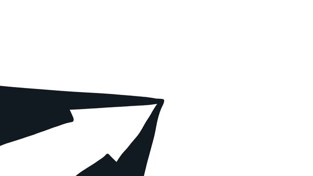 In the lower left corner there is a black and white arrow pointing upward.