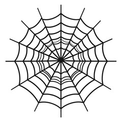Intricate Black Spiderweb on White Background Halloween Decoration Pattern