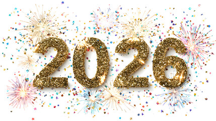 Elegant Happy New Year 2026 Numbers and Modern Typography 