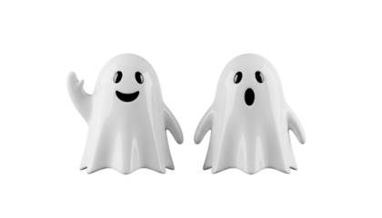 Spooky 3D Ghost Collection isolated on transparent background