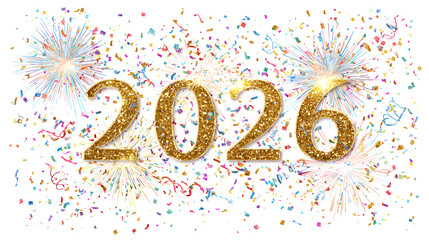 Elegant Happy New Year 2026 Numbers and Modern Typography 