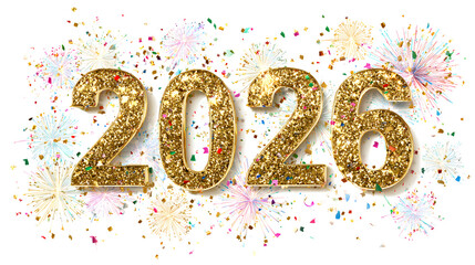 Elegant Happy New Year 2026 Numbers and Modern Typography 
