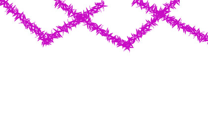 Vivid violet zigzag border. Abstract spiky barbed pattern with bold digital brushstroke effect.