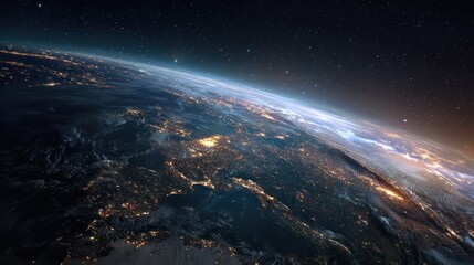 Fototapeta premium Earth night space view