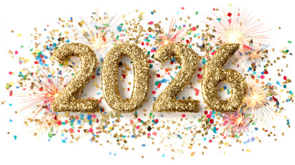 Elegant Happy New Year 2026 Numbers and Modern Typography 