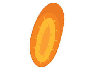 Carrot Cut Clip Art Illustration
