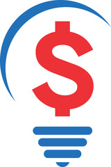 vector illustration of a idea money dollar exchange vector logo