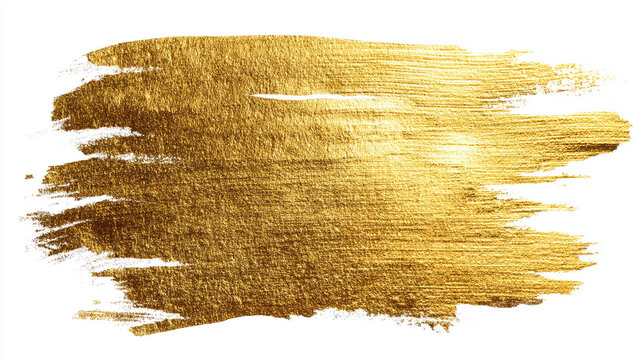 白地に広がるゴールドの筆塗りストローク
