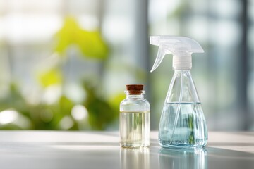 Laboratory-Style Glass Cleaner Concentrate Vial and Spray Bottle with Dilution Marks for Neatness
