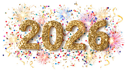 Elegant Happy New Year 2026 Numbers and Modern Typography 