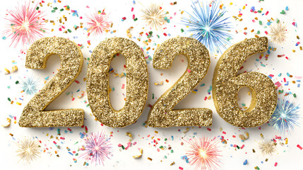 Elegant Happy New Year 2026 Numbers and Modern Typography 