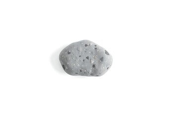 Generative AI terrazzo-like rock on pure white background.