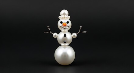 Elegant pearl snowman decoration bringing festive holiday cheer and winter charm to any design