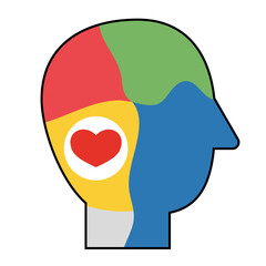 The mind is responsible for phenomena like perception, thought, feeling, and action. Vector illustration.