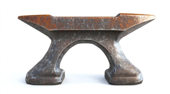 Rusty anvil on white background