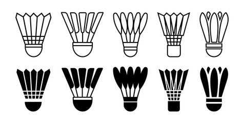 Shuttlecock icon set. Vector graphic illustration. Suitable for website design, logo, app, template, and ui.