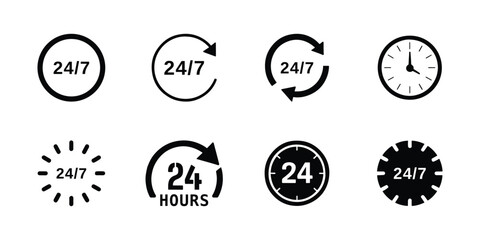 Vector 24 service isolated on white background