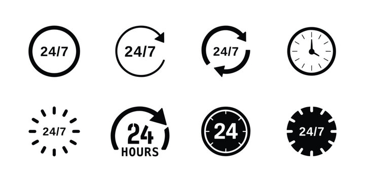 Vector 24 service isolated on white background