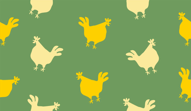 Cute chicken pattern background vector design