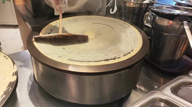 Cooking Crepe footage 