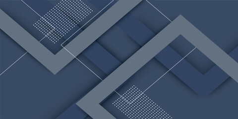 Dark Blue Abstract Geometric Background with Layered Blocks and Dot Texture