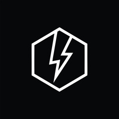 Hexagon Lightning Bolt Logo: Power, Energy, Tech, Fast, Electric