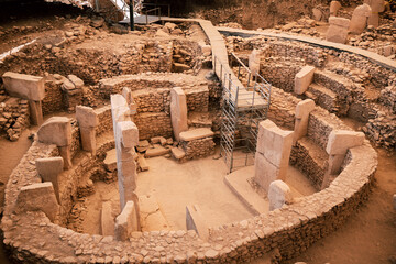 Neolithic Archaeological Site,  Ancient Ruins of Gobekli Tepe in Turkey © naszalyg