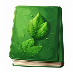 Green Book with Plant Leaves A Guide to Nature and Herbal Remedies